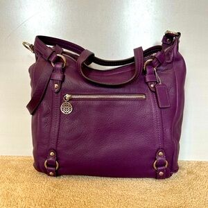 Coach Leather Alexandra Convertible Pebble Leather Tote F17566